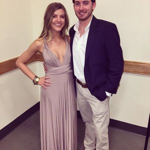 Tricks of the Trade Taupe Maxi Dress